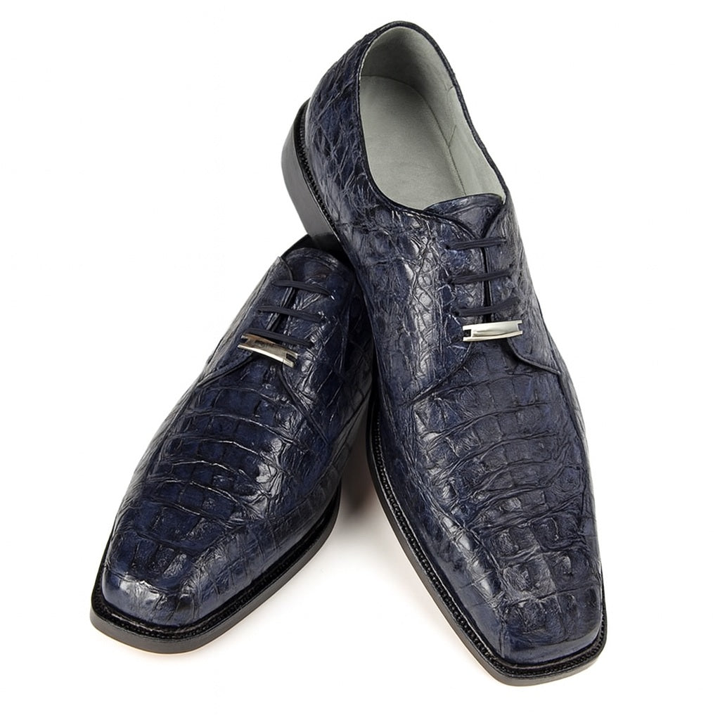 Belvedere Chapo Navy All-Over Genuine Hornback Crocodile Shoes 6 MEN 1465 NAVY-M-09  - from alligatorwarehouse.com