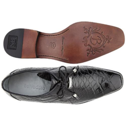 Belvedere Lago Black All-Over Genuine Alligator Shoes Belvedere Lago Black All-Over Genuine Alligator Shoes