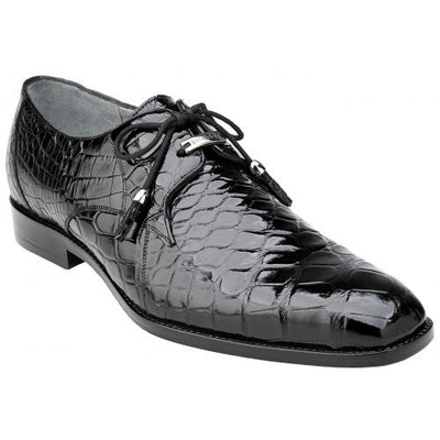 Belvedere Lago Black All-Over Genuine Alligator Shoes 1 MEN 14010 BLACK-M-09.5  - from alligatorwarehouse.com