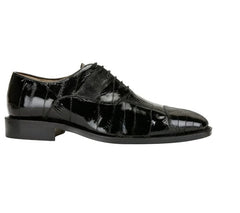 Belvedere Mare Black Genuine Eel And Ostrich Leg Shoes