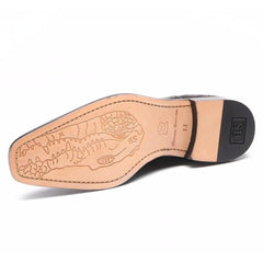 Belvedere Men's Brown Ostrich Crocodile Shoes Cap Toe Onesto