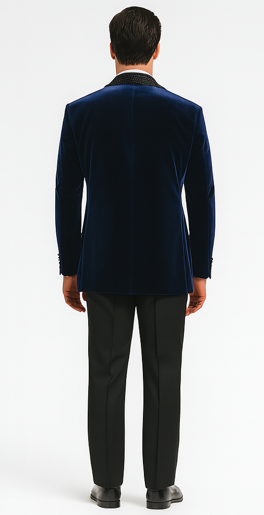 Big and Tall Velvet Blazer in Color Blue  - Sportcoat  Rhinestone-Embedded  Stacy Adams $179 2   - from alligatorwarehouse.com