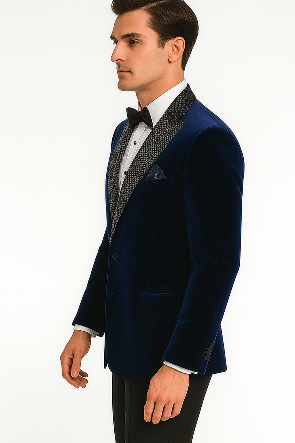 Big and Tall Velvet Blazer in Color Blue  - Sportcoat  Rhinestone-Embedded  Stacy Adams $179 8   - from alligatorwarehouse.com