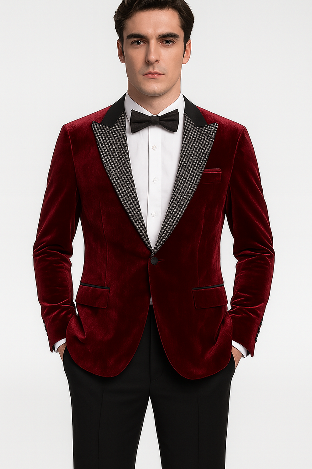 Big and Tall Velvet Blazer in Color Burgundy - Maroon - Wine Color - Sportcoat Rhinestone-Embedded Stacy Adams 7   - from alligatorwarehouse.com