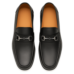 Mens Mezlan Brussels Metal Ornament Calfskin Loafer Dress Shoe in Tan