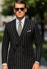 Black Pinstripe Suit - Gangster Suit - 1920's Suit