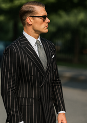 Black Pinstripe Suit - Gangster Suit - 1920's Suit