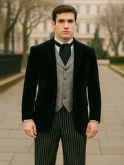 Black Velvet Roderick Smoking Jacket – Elegant Men's Wear