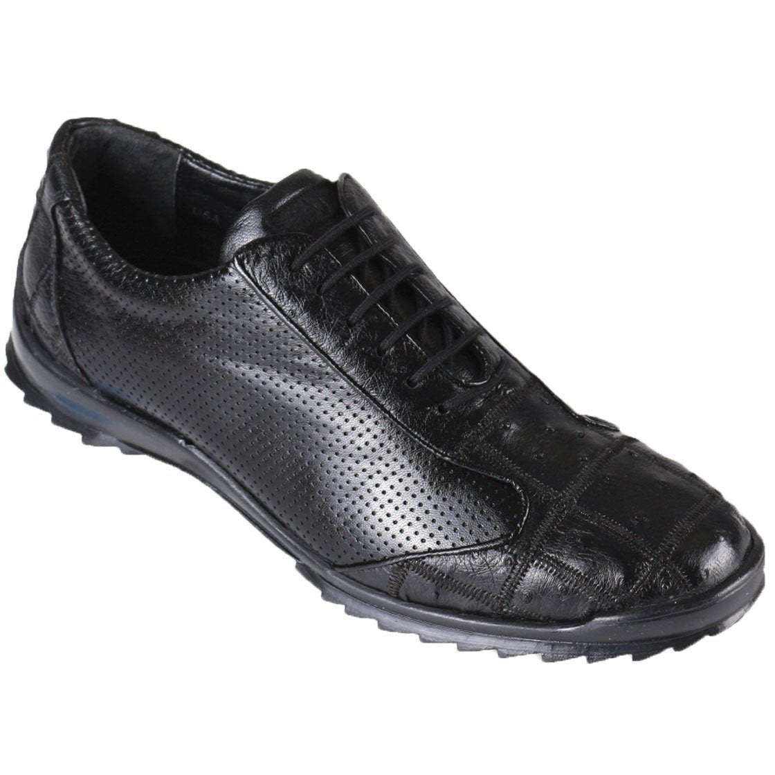 Sneaker Casual Avestruz Negro Zig-Zag 1   - from alligatorwarehouse.com