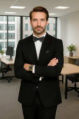 Wool Suit - Italian Made Business Suit by Statement Men's 2 Piece 100% Wool Modern Fit Suit - Subtle Texture