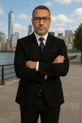 Wool Suit - Italian Made Business Suit by Statement Men's 3 Piece 100% Wool Fashion Suit - Herringbone Stripes