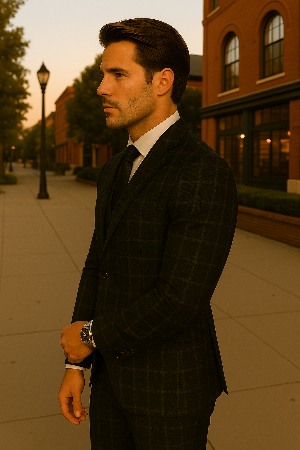 Wool Suit - Italian Made Business Suit by Statement Men's 3 Piece 100% Wool Fashion Suit - Modern Fit 4 ANGEL-1_Black_38R  - from alligatorwarehouse.com