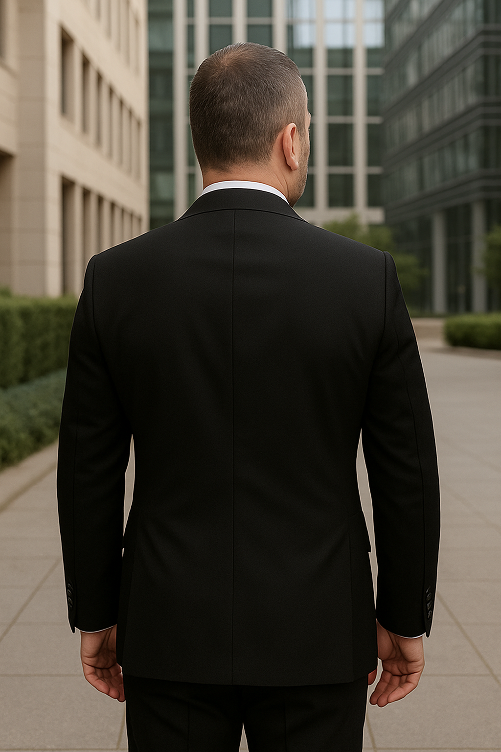 Wool Suit - Italian Made Business Suit by Statement Men's 3 Piece 100% Wool Fashion Suit - Herringbone Stripes 5 GARDA_Black_38R  - from alligatorwarehouse.com