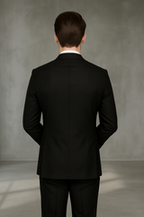 Wool Suit - Italian Made Business Suit by Statement Men's 2 Piece 100% Wool Modern Fit Suit - Subtle Texture