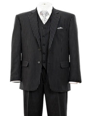 1920s Mens Suit - 1920s Mens Outfit - 1920s costume Bold Pinstripe Black Suit