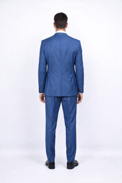 Men's Slim Fit Suit - Fitted Suit - Skinny Suit Men's Blue 1 Button Closure Rossiman Rossi Skinny Suit