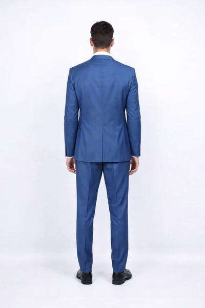 Men's Slim Fit Suit - Fitted Suit - Skinny Suits Men's Blue 1 Button Closure Rossiman Rossi Skinny Suit