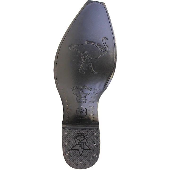 Botas de Avestruz Pata con Venado Horma Europea LAB-76F0538