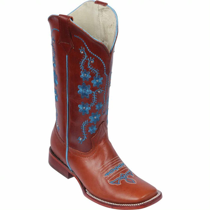 Botas Altas de Cuero con Flores para Mujer en Horma Rodeo