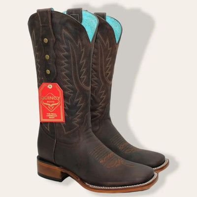 Botas de Cuero Crazy para Mujer en Horma Rodeo Chocolate