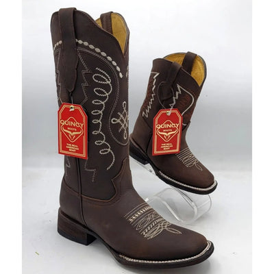 Botas Altas de Cuero Original para Mujer en Horma Rodeo Chocolate Q322N6294