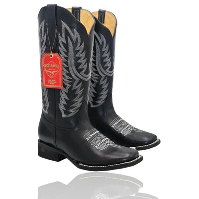 Botas Altas de Cuero Original para Mujer en Horma Rodeo Color Negro