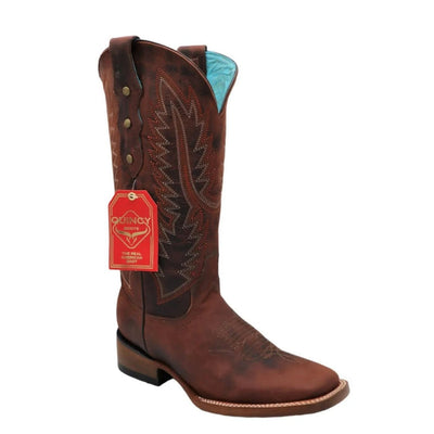 Botas Altas de Cuero Original para Mujer en Horma Rodeo Color Shedron