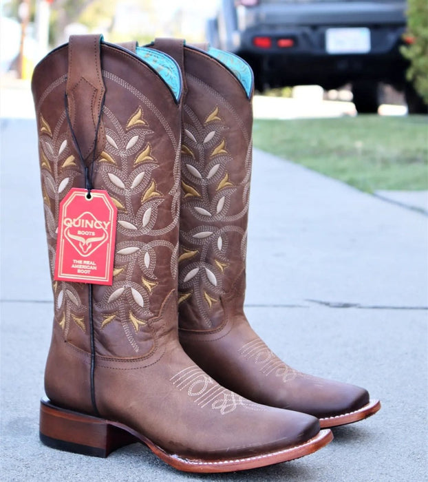 Botas Altas de Cuero Original para Mujer en Horma Rodeo Miel