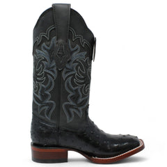 Botas de Avestruz Original en Punta Cuadrada para Dama LAB-3220305