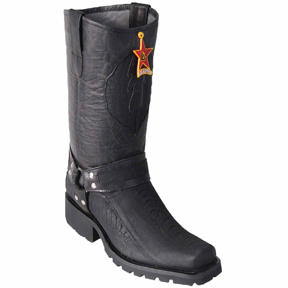 Botas de Avestruz Pata Horma Biker Motociclista Grasso - Los Altos Boots
