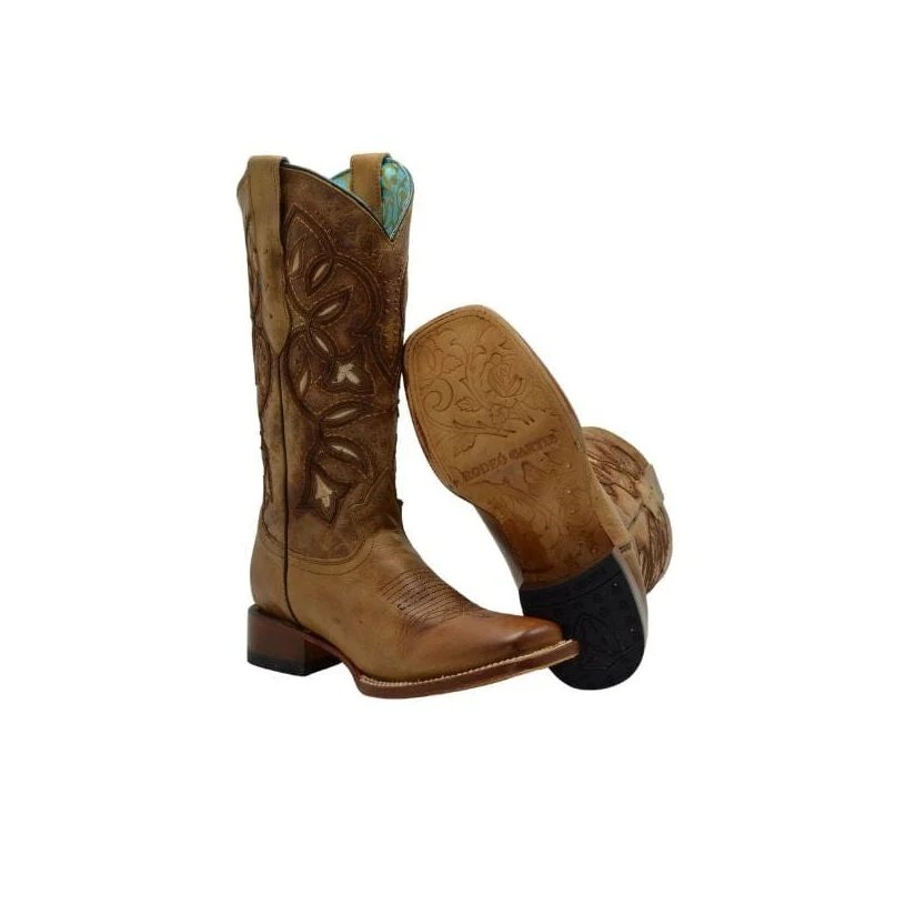 Botas de Cuero Horma Rodeo para Mujer Color Miel JB-RCANTONIA