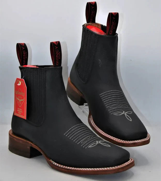 Botines Charros Quincy con Punta Cuadrada Color Negro 6   - from alligatorwarehouse.com
