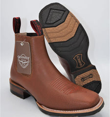Botin Charro Quincy con Punta Cuadrada y Suela de Hule