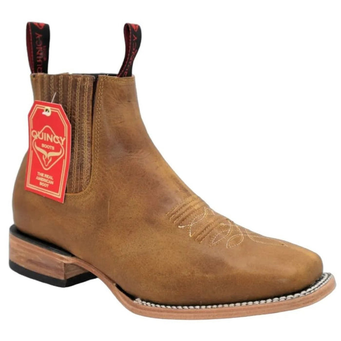 Botin Charro Quincy de Cuero con Punta Cuadrada Color Miel 1   - from alligatorwarehouse.com