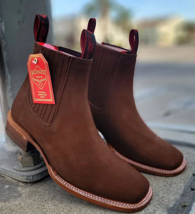 Botin Charro Quincy de Gamuza con Punta Cuadrada 4   - from alligatorwarehouse.com