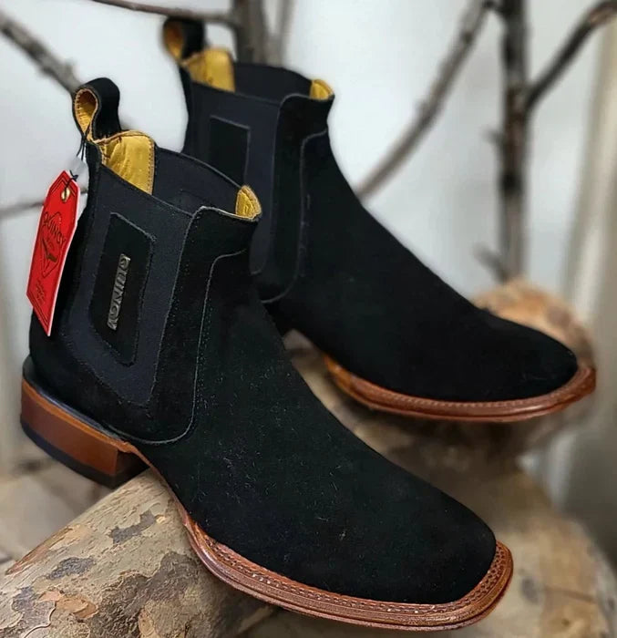 Botines Charros Quincy de Gamuza con Punta Cuadrada 4   - from alligatorwarehouse.com