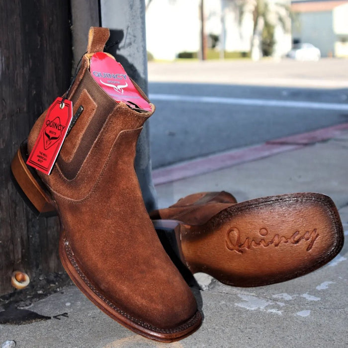 Botines Charros Quincy de Gamuza (Nobuck) Punta Cuadrada 2   - from alligatorwarehouse.com