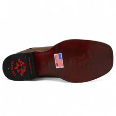Botines Charros de Cuero Rage Punta Cuadrada Color Nuez LAB-82B9940