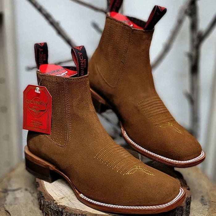 Botines Charros de Gamuza Original Punta Cuadrada Color Shedron 5   - from alligatorwarehouse.com