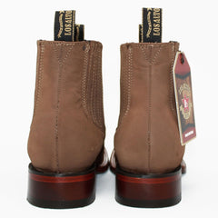 Botines Charros de Gamuza Punta Cuadrada Los Altos Boots Color Taupe LAB-82B6361