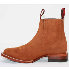 Botines Charros de Gamuza Punta Cuadrada para Mujer Quincy