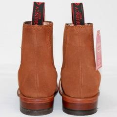 Botines Charros de Gamuza Punta Cuadrada para Mujer Quincy