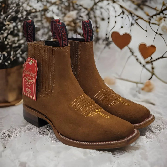 Botines Charros de Gamuza Punta Cuadrada para Mujer Quincy 5   - from alligatorwarehouse.com