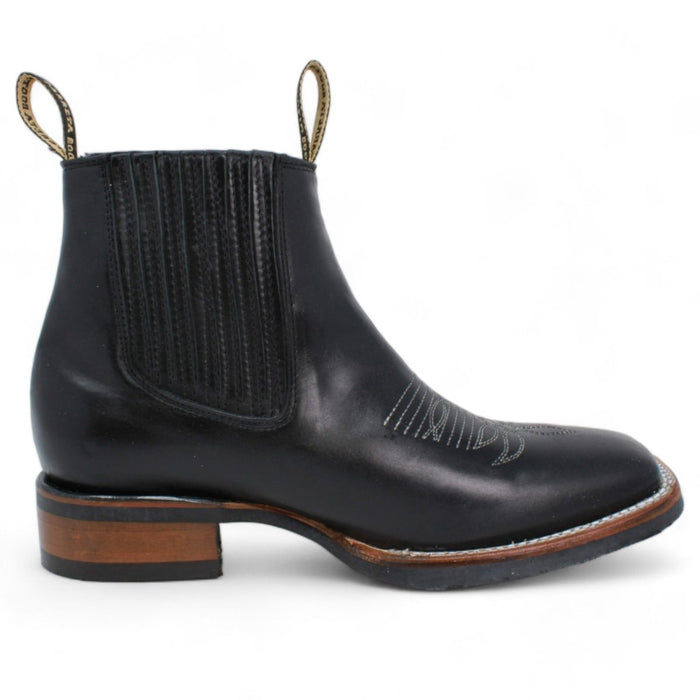 Botines Charros Punta Cuadrada con Suela de Hule Color Negro 3   - from alligatorwarehouse.com