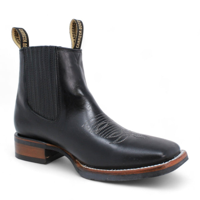 Botines Charros Punta Cuadrada con Suela de Hule Color Negro 4   - from alligatorwarehouse.com