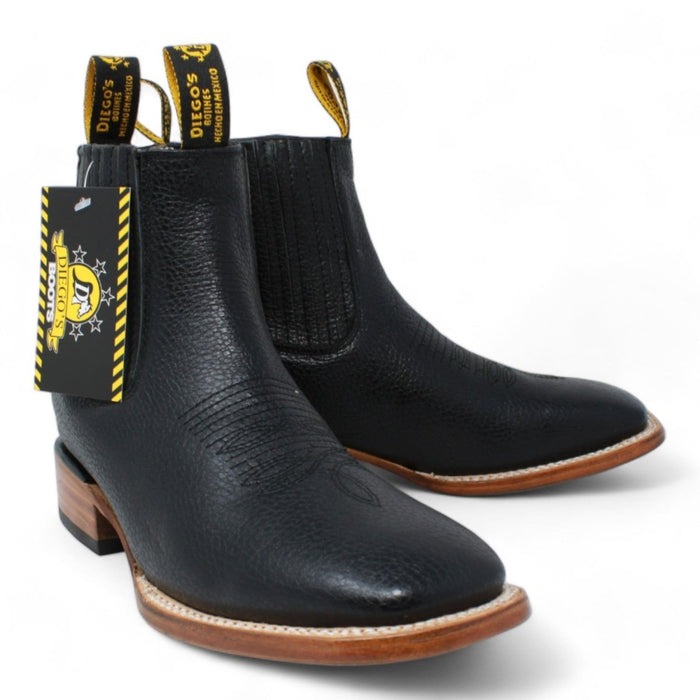 Botines Charros Quincy con Punta Cuadrada Color Negro DIE 1   - from alligatorwarehouse.com