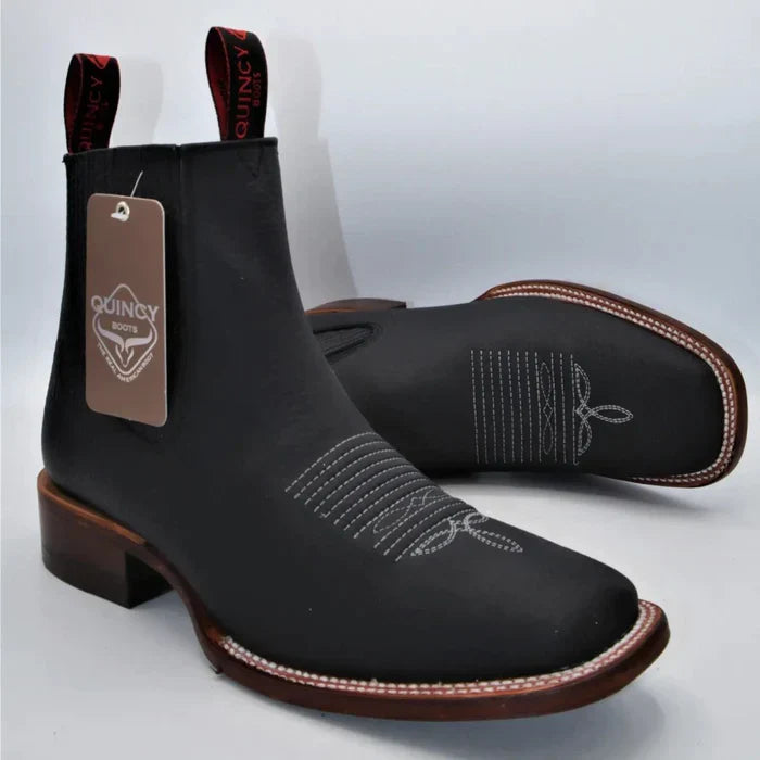 Botines Charros Quincy con Punta Cuadrada Color Negro 10   - from alligatorwarehouse.com
