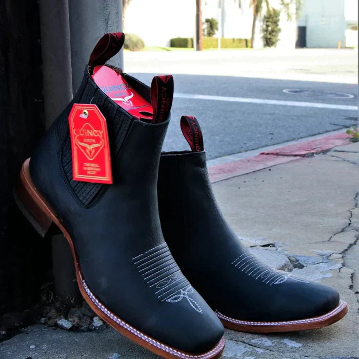 Botines Charros Quincy con Punta Cuadrada Color Negro 1   - from alligatorwarehouse.com