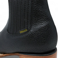 Botines Charros Quincy con Punta Cuadrada Color Negro DIE