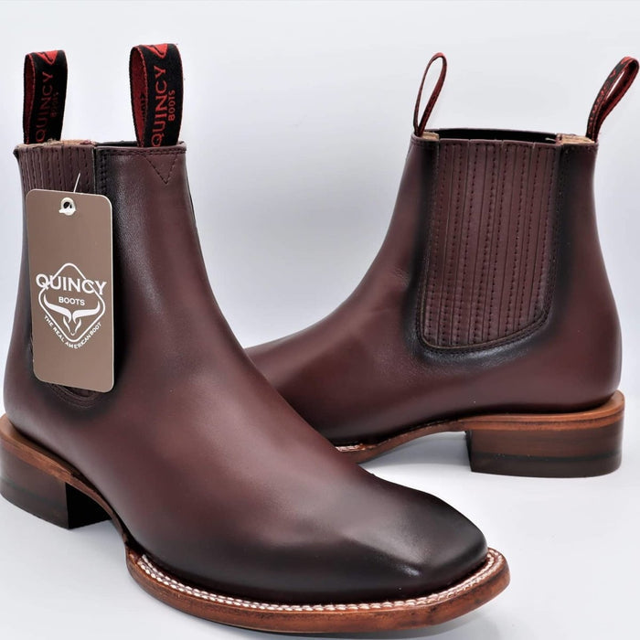 Botines Charros Quincy con Punta Cuadrada Color Vino 8   - from alligatorwarehouse.com